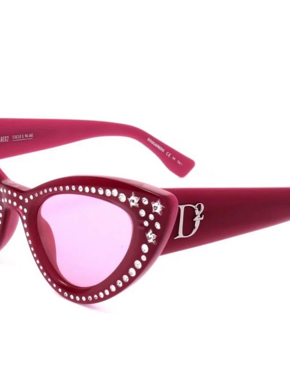 Dsquared2 Pink Rhinestone Cat-Eye Sunglasses - Picture 4 of 4